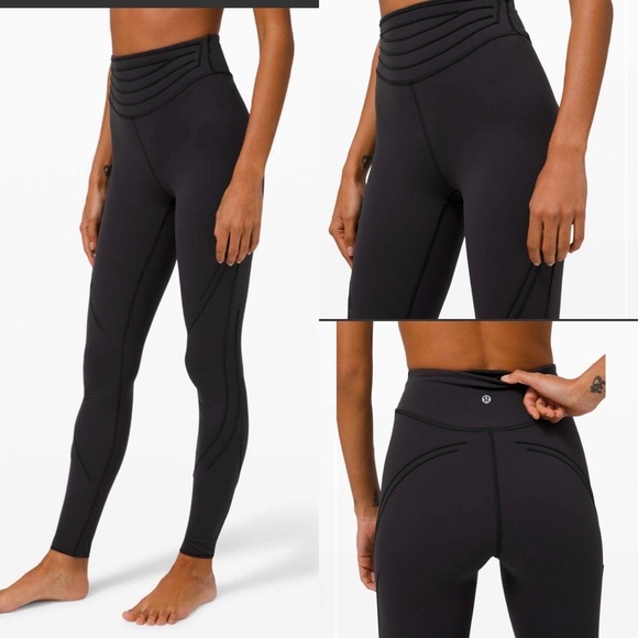 Lululemon Get In Line Super High-Rise Tight Black Everlux 28” , size 4 - Picture 1 of 12